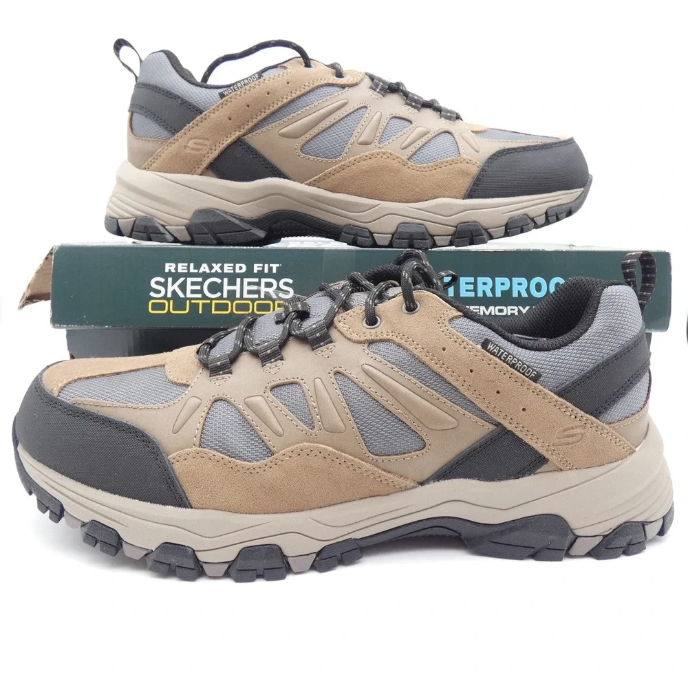Skechers Relaxed Fit Selmen Enago Mens Waterproof Hiking Shoes Tan 66275 13